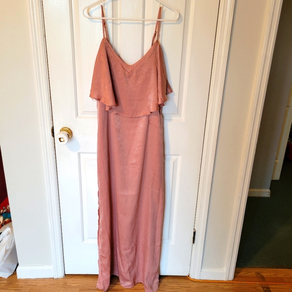 NWT Strut & Bolt  pink spaghetti strap maxi dress